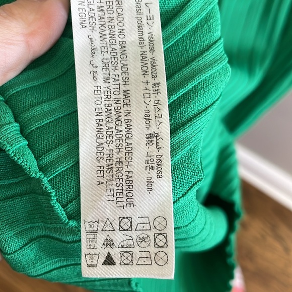 Zara Green Ribbed Knit Midi Dress. Size S perfect - Picture 14 of 14